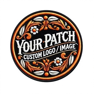 Patch en tissu brodé personnalisé en 3D avec motif floral pour cadeaux et décoration de vêtements - Product Image 1