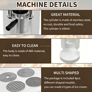 Máquina Eléctrica de Acero Inoxidable para Hacer Gelato y Espaguetis, Extrusora Automática de un Solo Botón para Gelato Italiano - Product Image 6