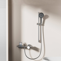 Ensemble de robinet de douche gris pistolet colonne de douche mural maison tête de pluie douchette salle de bain ensemble de douche à main