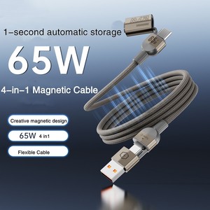 Nuovo Cavo di Ricarica Magnetico Universale 4 in 1 da 65W con Auto-Arricchimento, Supporta la Trasmissione Dati con Interfacce Type-<span class=keywords><strong>C</strong></span> e Lightning - Product Image 2