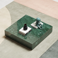 Carré 1000*1000mm pierre naturelle indien vert Table basse Table d'extrémité marbre salon hôtel hall loisirs meubles Table d'appoint