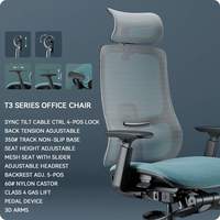 Chaise de bureau exécutive T3 - Design ergonomique pivotant, accoudoirs réglables, soutien lombaire, matériau en nylon, chaise moderne de luxe pour l'école