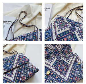 Bolso Bandolera de Lona con Cadena para Mujer, Estilo Bohemio, de Alta Calidad, Venta al Por Mayor - Product Image 4