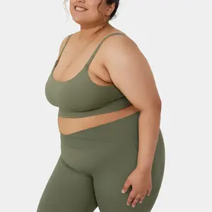Custom Logo Big Women Spaghetti Strap Spandex / Nylon Pullover XS-4XL Yoga Bra