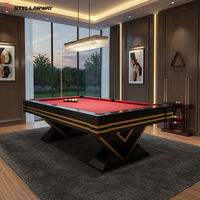 Mesa de Billar Americana Stellarway de 8 pies, Tamaño Estándar, Madera Sólida, Pizarra, Bolsillos Ocultos, Paño de Lana, Lujo para Clubes y Bares