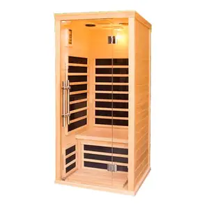 1 person transparent glass door carbon heater far infrared sauna room