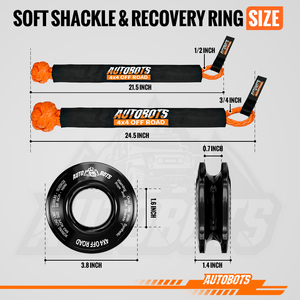 Kit de Grillete Suave para Remolque de Automóviles AUTOBOTS de 1/2 x 22 Pulgadas, Cuerda de Recuperación Todoterreno, Anillo de Arrastre, Grillete de Recuperación Suave - Product Image 2