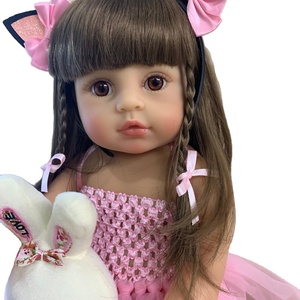 Muñeca Bebé <span class=keywords><strong>Reborn</strong></span> NPK Original de 55 cm, Niña Pequeña, Princesa Rosa, Juguete de Baño, Muñeca de Silicona de Cuerpo Completo <span class=keywords><strong>Muy</strong></span> Suave - Product Image 1
