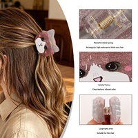 Nouvel Arrivage Pince à Cheveux Effet Pailleté Motif Chat Pomme de Dessin Animé, Accessoire pour Chignon Femme avec Logo Personnalisé