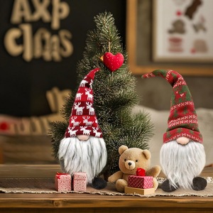 Adornos de Muñecos de Árbol de Navidad Personalizados en Múltiples Estilos, Decoración Navideña Hecha a Mano, Muñeco Gnomo de Santa Claus sin Rostro para Decoración del Hogar - Product Image 1