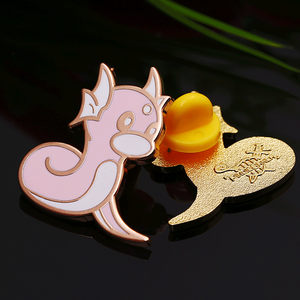 Pin de solapa encantador esmalte duro oro <span class=keywords><strong>rosa</strong></span> flor personalizada promocional - Product Image 5