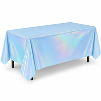 Nappe jetable rectangulaire en PEVA imperméable bleu pastel pour baby shower, repas, pique-nique, terrasse