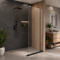 Porte de douche à l'italienne en verre trempé 6/8 mm avec cadre en aluminium – Paroi de douche moderne en verre pour hôtel