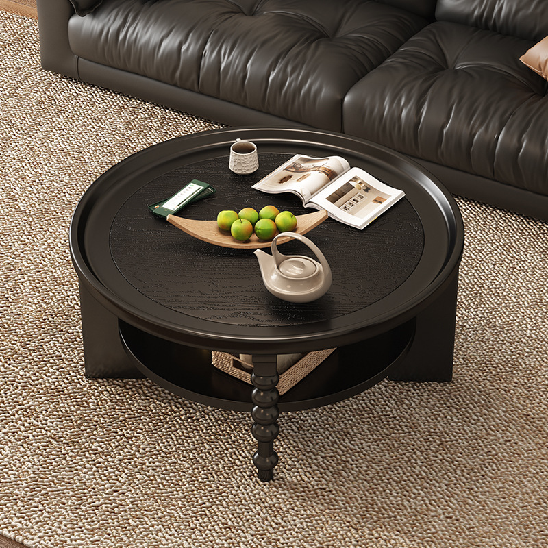 Tavolo da tè rotondo rubino da 80cm [nero]