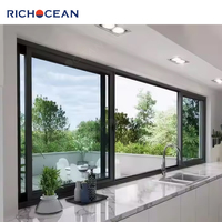 Ventanas Corredizas de Aluminio Modernas Insonorizadas RICHOCEAN, Ventana de Seguridad con Doble Vidrio Bajo Emisivo y Mosquitera