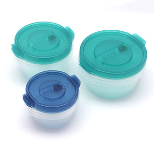 Food Storage Containers Square Clip-On Lid Blue Green <b>Microwaveable</b> Refrigerator Freezer Use - Product Image 2