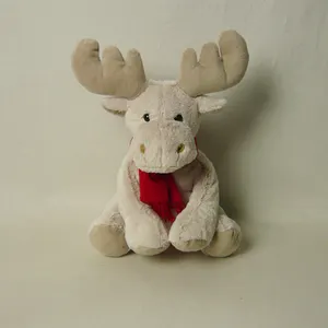 定制免费设计圣诞动物驯鹿狗娃娃装饰品装饰毛绒玩具婴儿儿童礼品玩具