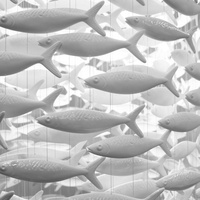 Projet d'hôtel moderne longue suspension en métal céramique poisson lustre design d'éclairage élégant