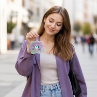 En gros, Charm porte-clés en peluche mignon à un œil, Pendentif de sac en fourrure Minky 14 cm, Personnalisation OEM, Cadeau
