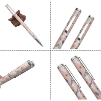 Stylo à bille en métal personnalisé pour fille, logo personnalisé, 1,0 mm, style floral, stylo d'écriture personnalisé, marque BonVada, encre bleue/noire, promotionnel