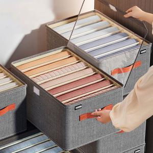 New Closet Organizers for Clothes Storage <b>Foldable</b> Storage <b>Boxes</b> with Lids Fabric Clothes Organizer with Handle - Product Image 1