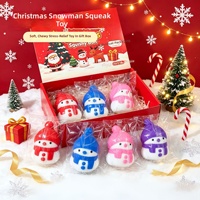 Boneka Salju Natal Squishy Fidget Mainan Pereda Stres Bahan TPR Uniseks Lembut Lucu Mini Slow Rising Baru