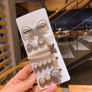 新しいレトロベア5ピースバレットスティックヘアピン女性女の子ヘアアクセサリーヘアサイドクリップポニーテールヘアピンヘアクリップセット - Product Image 4