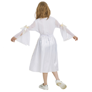 Costume da <span class=keywords><strong>Toga</strong></span> Greca per Halloween, Set da 2 Pezzi, Abito da Principessa Romana con Corona Dorata e Ghirlanda di Foglie - Product Image 4