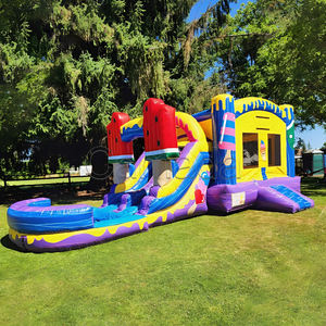 Nouvelle conception de toboggan aquatique commercial coloré <span class=keywords><strong>avec</strong></span> <span class=keywords><strong>piscine</strong></span>, toboggan gonflable arc-en-ciel <span class=keywords><strong>avec</strong></span> <span class=keywords><strong>piscine</strong></span>, thème crème glacée - Product Image 3