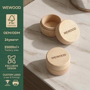 Vietnam Round Wooden Ring Box <b>Small</b> Wood Ring Box for Wedding DIY Jewelry Storage <b>Boxes</b> with Lids for Anniversary Wedding - Product Image 3