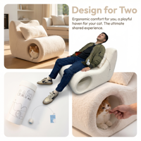 Canapé-lit interactif confortable pour animaux de compagnie, chaise longue moelleuse, siège intérieur esthétique pour salle de jeux familiale, canapé compressé sous vide en boîte