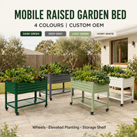 Bac à légumes surélevé mobile avec roues, jardinière en métal surélevée, étagère de rangement, couleur personnalisée, vente en gros en Australie