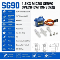 Servomoteur numérique SG90 9g, servomoteur 9G pour hélicoptères RC, avions, bateaux, voitures, servomoteur pour hélicoptère RC, avion jouet, aéronef