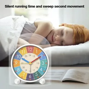 Silenzioso orologio solare per la prima educazione dei bambini Desktop di insegnamento di allarme con la decorazione della camera da letto scrivania motivo di decorazione - Product Image 4