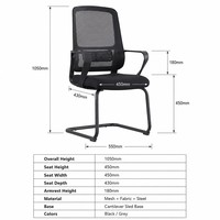 Chaise de bureau ergonomique moderne à dossier haut pivotante et réglable en hauteur, avec dossier en maille respirante, pour cadres
