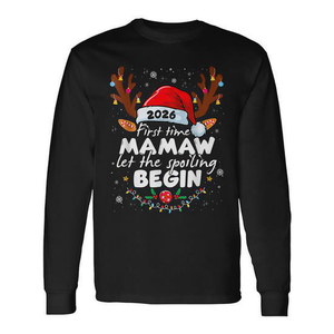 First Time Mamaw 2026 Let The Spoiling Begin Xmas T-shirt à manches longues - Product Image 2