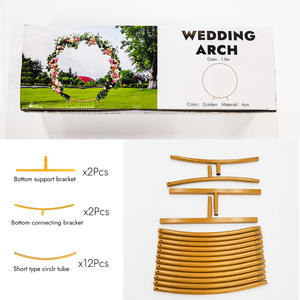याचेन राउंड पृष्ठभूमि स्टैंड 6.6/7.2 फीट गोल्डन मेटल सर्कल गार्लैंड फ्रेम शादी के लिए जन्मदिन पार्टी बेबी शॉवर सजावट - Product Image 3