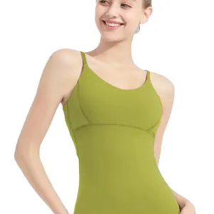 Fitness Sportswear été course gilet coussin de poitrine autonome sans manches lâche polyester dos Yoga débardeur pour les femmes