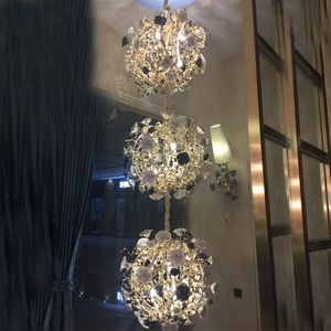 Đèn Chùm Hoa Vàng Đèn Treo Đầy Màu Sắc Sang Trọng Với Hoa Gốm Cho Biệt Thự Morocco - Product Image 6