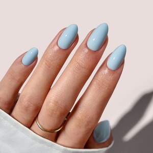 BTArtbox Faux Ongles à Presser Premium d'Été Couleur Unie, Courts Amande Bleus, Réutilisables, en Gel Souple, Vente en Gros - Product Image 1