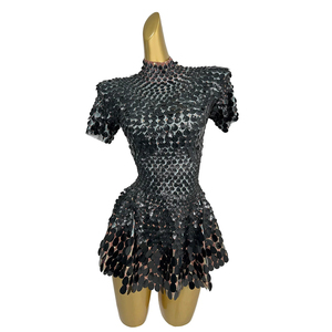<span class=keywords><strong>Abito</strong></span> da Cocktail con Paillettes Glitterate Sihaiyile, Vestito a Linea A per Spettacoli, Costumi da Festival, <span class=keywords><strong>Mini</strong></span> <span class=keywords><strong>Abito</strong></span> da Donna per Night Club - Product Image 4