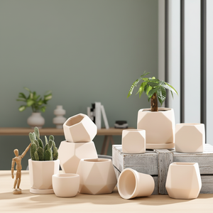 Pots à fleurs classiques en céramique d'argile pour <span class=keywords><strong>cactus</strong></span> et succulentes avec trous de drainage pour jardin et sol - Product Image 4