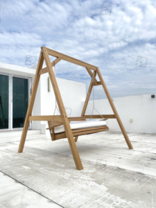Premium Teak Wood Outdoor <strong>Swing</strong> Bench With Cushion Heavy Duty <strong>a</strong> <strong>Frame</strong> Garden Patio <strong>Swing</strong> <strong>for</strong> Villa - Product Image 2