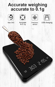 Hot Selling Smart Rechargeable Coffee <strong>Scale</strong> Hand-made Coffee <strong>Electronic</strong> <strong>Scale</strong> 3kg Household Kitchen <strong>Scale</strong> - Product Image 6