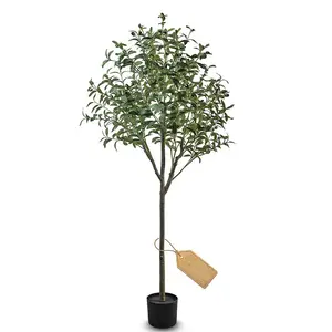 공장 도매 실내 장식 저렴한 식물 플라스틱 인공 장식 올리브 나무