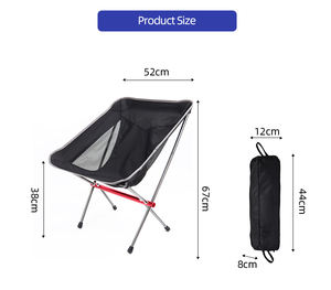 Hot verkopende zwarte strandcampingstoel voor buiten, draagbare visstoel met lage rugleuning - Product Image 5