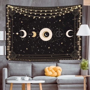 Tapiz Decorativo Bohemio Personalizado con Fase <span class=keywords><strong>Lunar</strong></span>, <span class=keywords><strong>Ciclo</strong></span> <span class=keywords><strong>Lunar</strong></span> y Arte de la Luna para Decoración del Hogar - Product Image 1