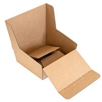 Boîte d'expédition en carton ondulé kraft brun auto-adhésive personnalisée en gros avec fermeture automatique à fond auto-scellant
