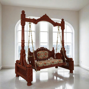 Cuna Elegante y Moderna de Madera de Teca para Boda, Namkaran, Vidhi, Ceremonia de Bautismo, Duradera, Tamaño Personalizable, Interior, Australia - Product Image 1