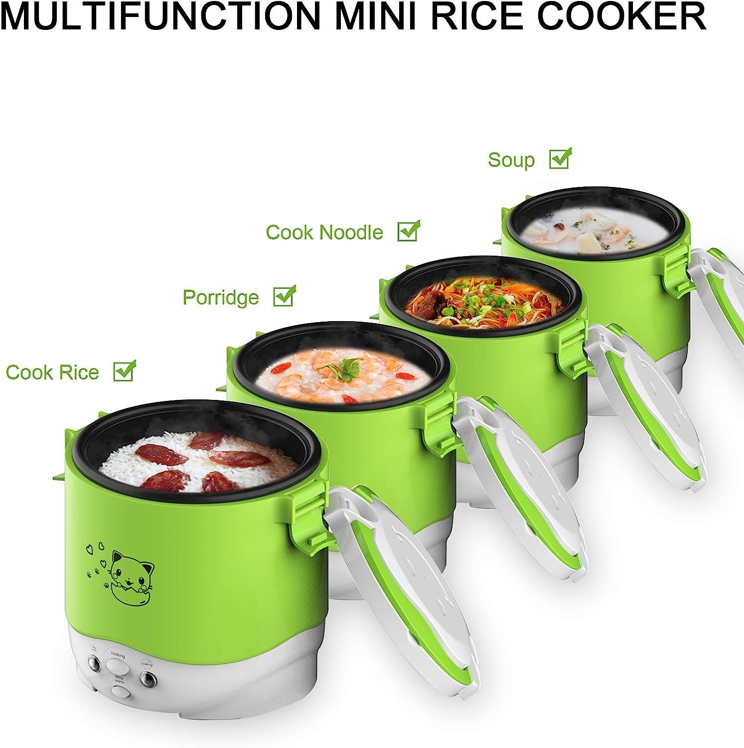 OSBA Mini Rice Cooker, 1L Travel Rice Cooker Small 12V For Car, Cooking